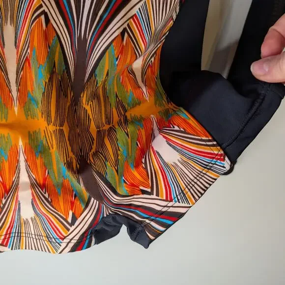 Weissman Moon Trance Dance Costume Biketard Warrior Print Mesh LC #11426 - Picture 4 of 11